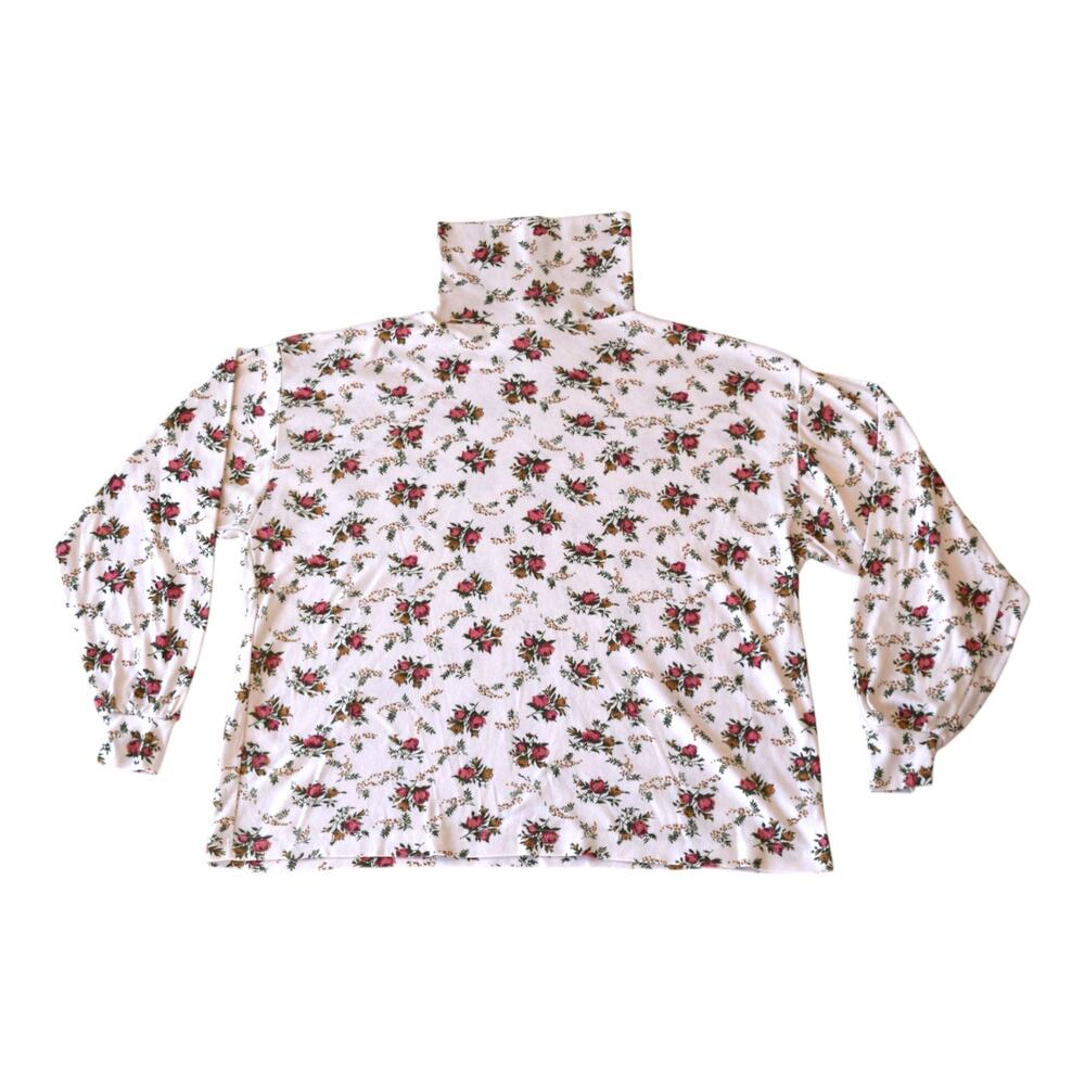 Vintage 90s American Weekend Floral Turtleneck Top - Size Large